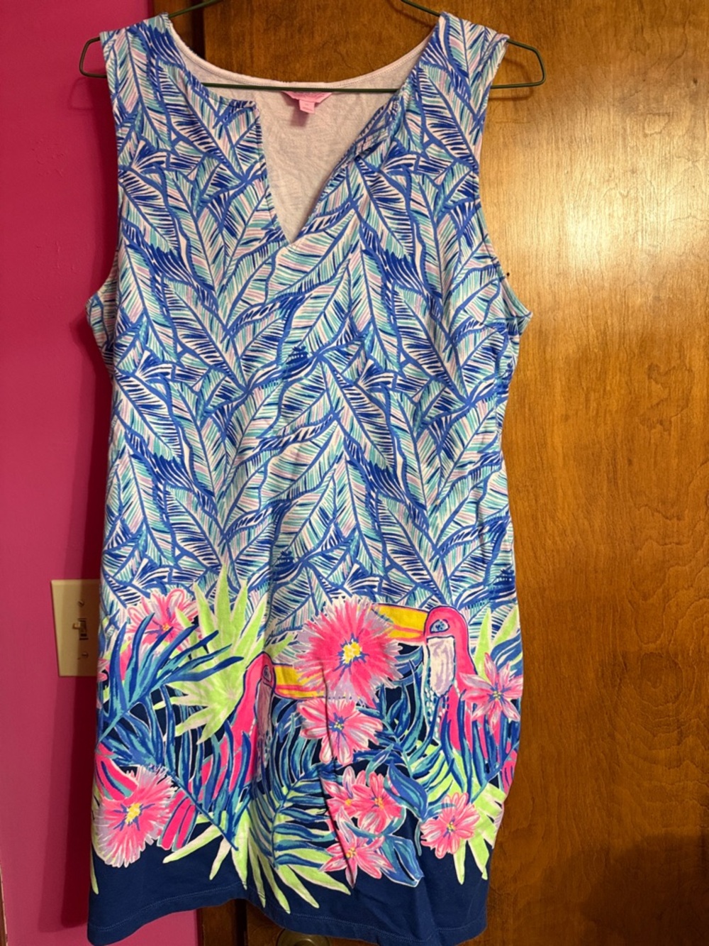 Lilly Pulitzer Pink Knit Top with Blue Trim